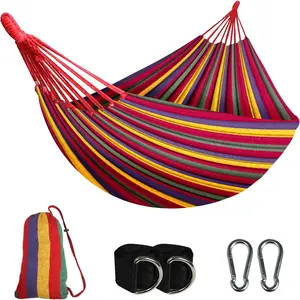 Double Hammock,Cotton Hammock Portable Hammock with Carry Bag,Perfect Camping Outdoor/Indoor Patio Backyard