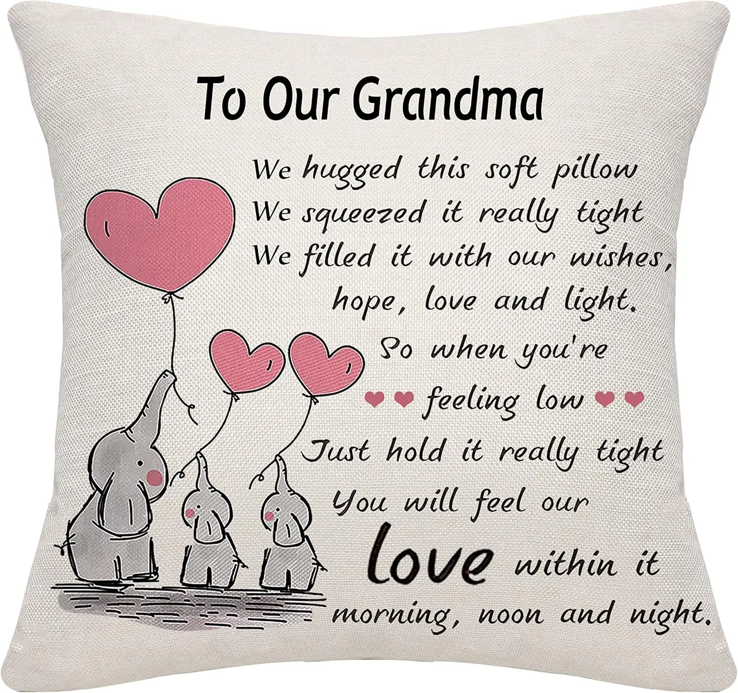 Grandma Nanny Nana Gifts from Granddaughter Grandson Grandma Throw Pillow Cover Grandma Birthday Gifts Thanksgiving (Our Grandma)