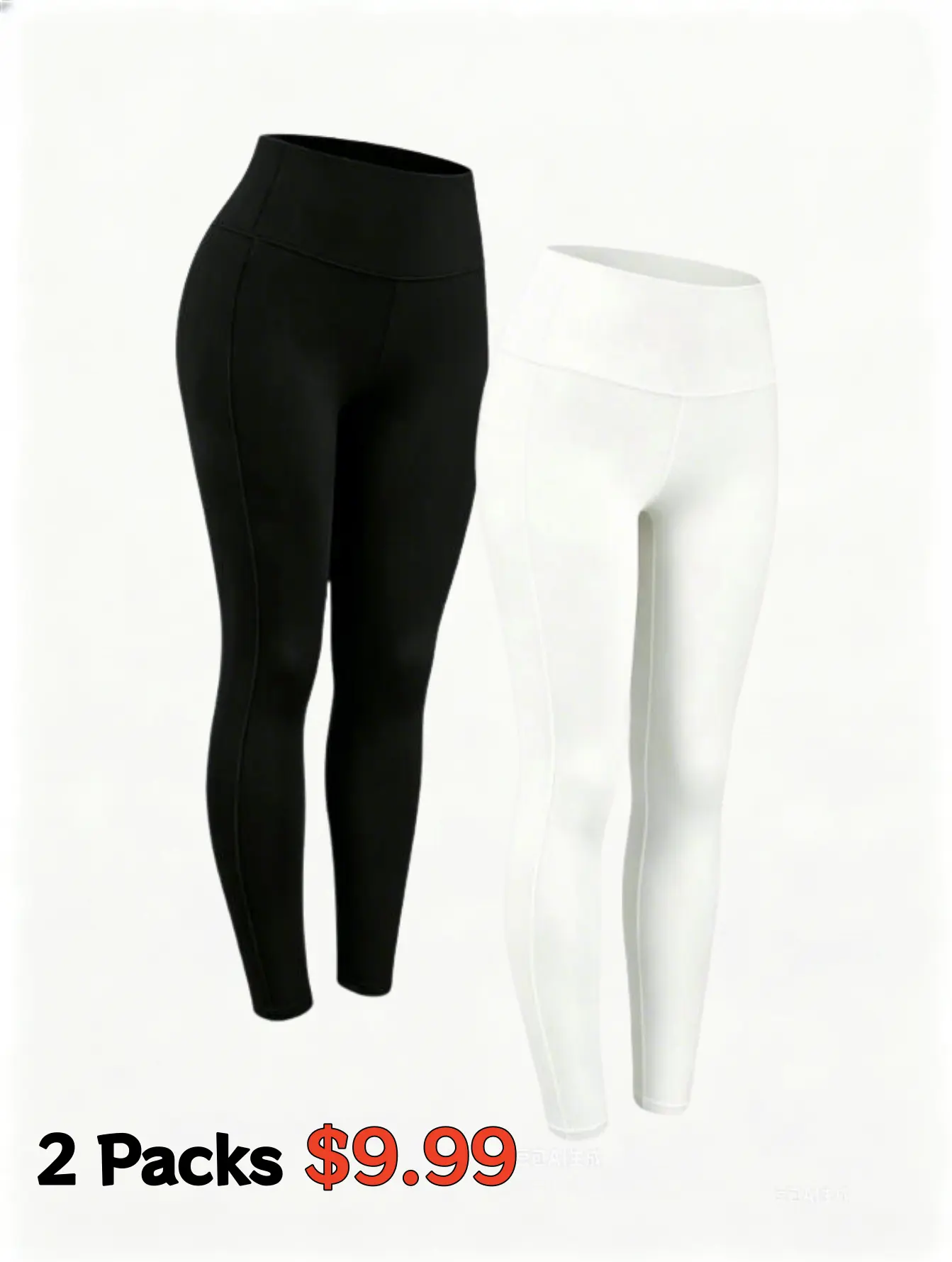 2Pack $9.9【July 3-9】 High Waist Yoga Pants With Pockets, Tummy Control Workout Running Leggings, Trending Summer Clothes Women Activewear Stretch Jumbo Leggings for Exercise Sport Bottoms