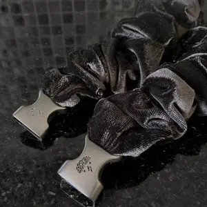 Black Velvet Buckle Scrunchie - No Snagging No Tangles