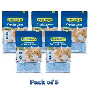 PetSafe ScoopFree Premium Fresh Blue Crystal Cat Litter – 8 lb Bag - Pack of 5 | Low-Tracking Crystals for ScoopFree Self-Cleaning Litter Boxes