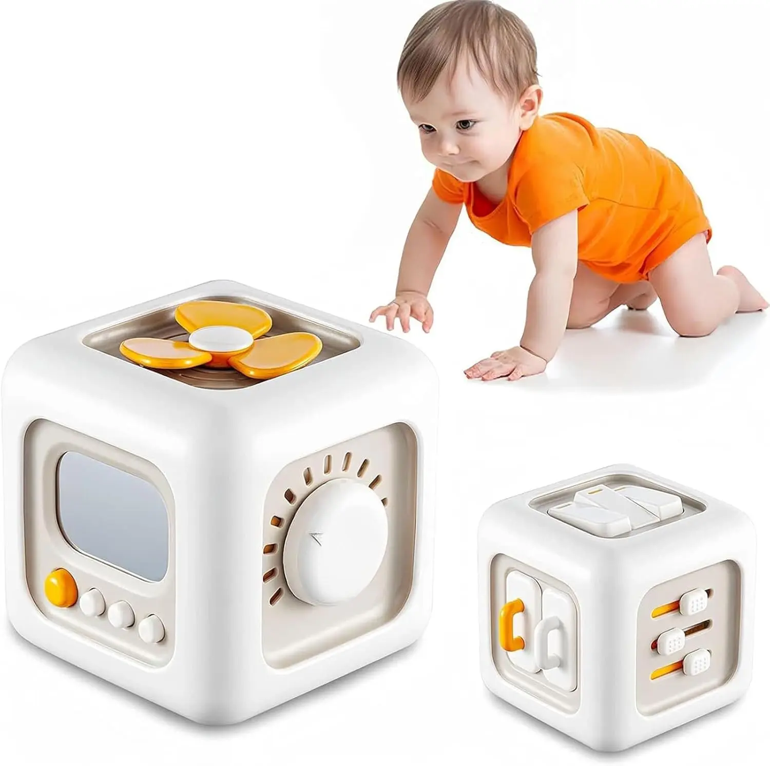 Busy Cube for Kids Sensory Busy Board Travel Toy for Toddlers 2 3 Years Old Montessori Activity Cube Fine Motor Skills Educational Learning Toys for Children Thanksgiving Christmas Gifts