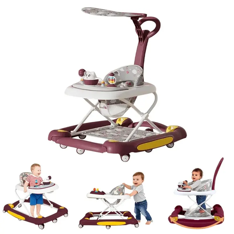 Foldable Baby Walkers With Universal Wheel Multifunction Anti-Roll Anti O-Leg Walker Handcart Learning Start Walker bedside cart toddler beds Multi-Functional newborn lockable, Anti Fall Walker, Polypropylene