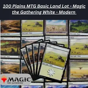 100 Plains MTG Basic Land Lot - Magic the Gathering White -Modern-Fast Ship