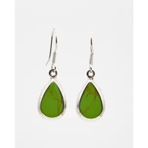 Teardrop Dangle Earrings with Enamel