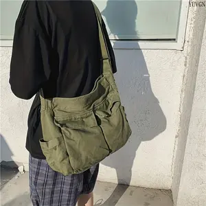 Vintage Multi-Pocket Messenger Bag for Students, Casual Travel Crossbody Shoulder Bag, Large Capacity Practical Bag for School, Commute & Daily Use
