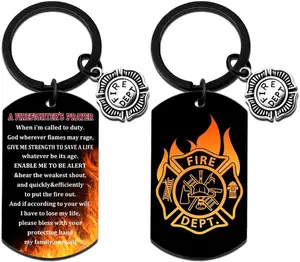 Firefighter Gifts For Men Firefighters Prayer Keychain Firefighter Birthday Gift Firefighter Stuff Gifts For Firefighters Men