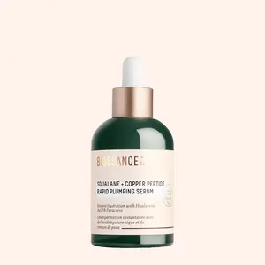 Biossance Squalane + Copper Peptide Rapid Plumping Serum - Face Serum for All Skin Types - Visibly Plumping + Firming Skin, Fine Lines + Wrinkles, Vegan Copper Peptides, Hyaluronic Acid