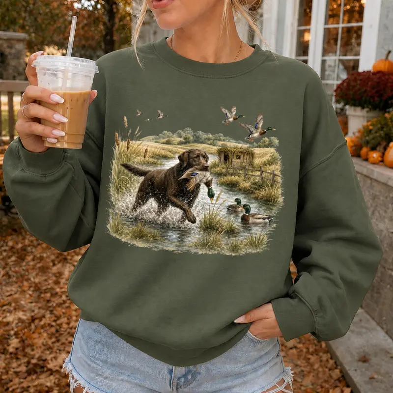 Midwest Sweatshirt, Vintage Deer Crewneck, Preppy Pullover, Rustic Woodland Sweatshirt, Country Western Outdoor Gift, Cozy Autumn Gift, Hunting Cabin Gift