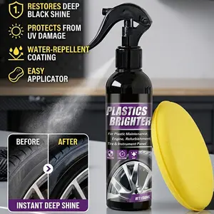 A Revolutionary Tire Restorer: Restores a Deep, Jet-Black Luster! 150ml Plastic Brightening Spray—Say Goodbye to Faded Tires.