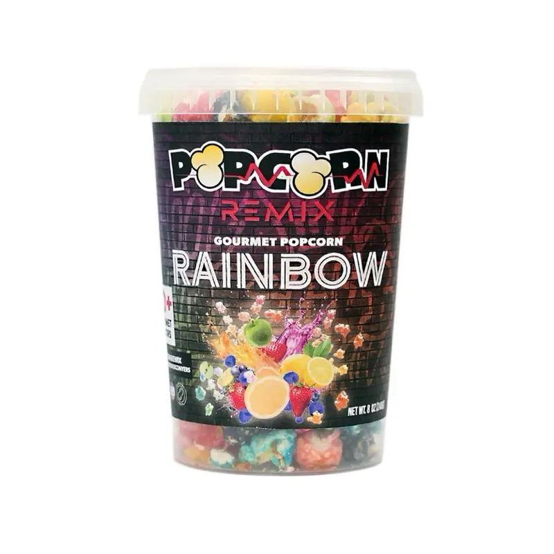 Popcorn Remix Gourmet Rainbow SuperHero Fruit Flavor Popcorn Snack (Cherry, Green Apple, Lemon, Grape, Blue Raspberry & Strawberry) Sweet Crunchy Mix