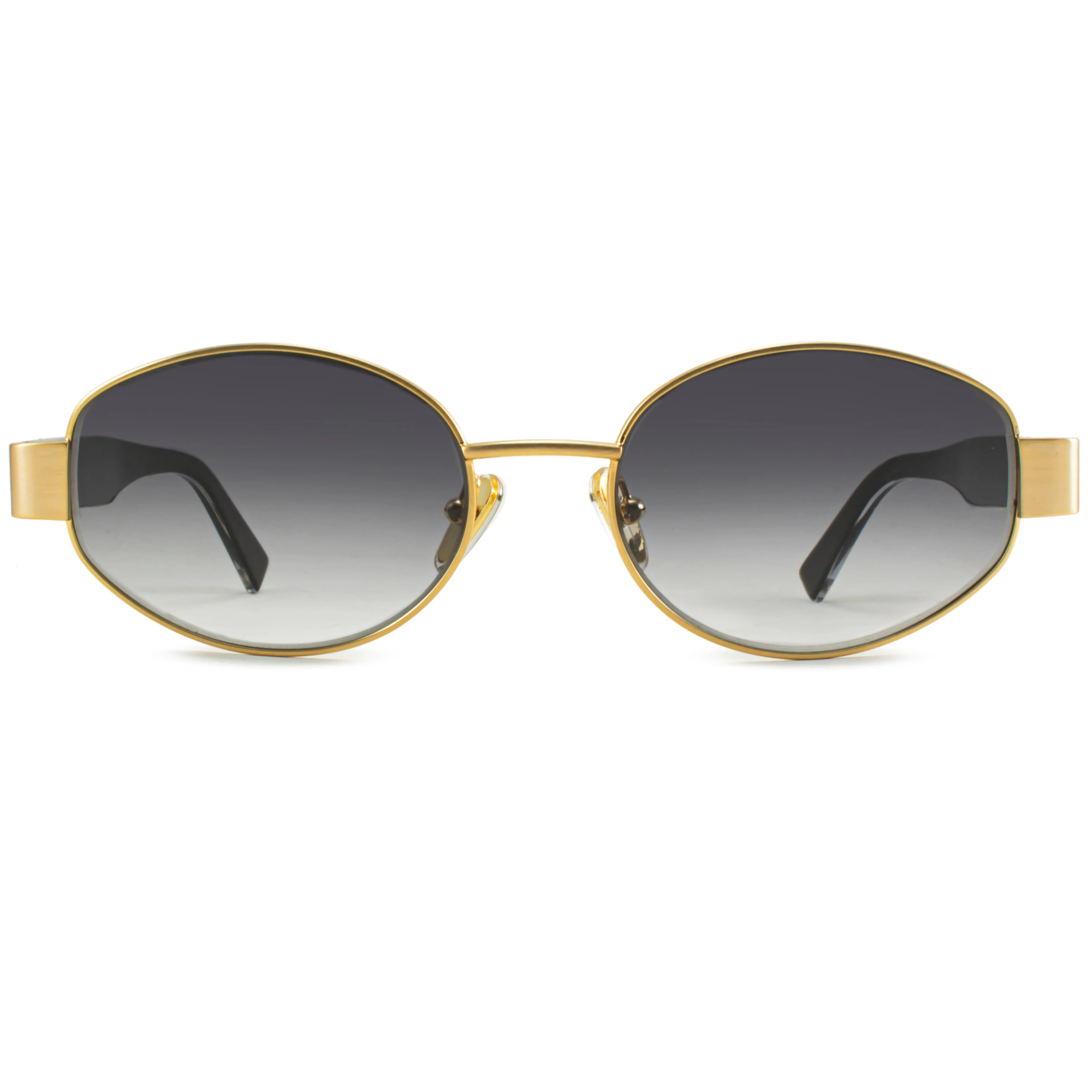 Infinit Alabama Oval Sunglasses, Gold Smoke + Brown