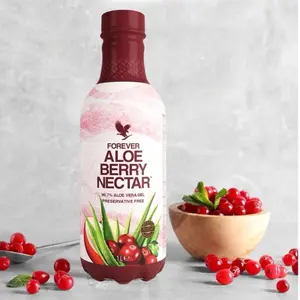 Pack of 2/  Forever Living Aloe Berry Nectar 90.7% Pure Aloe Vera Gel with Cranberries & Apples No Preservatives 1L