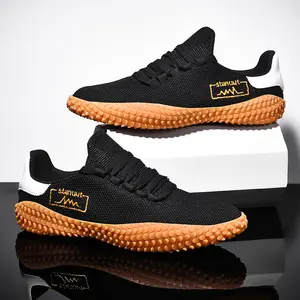 Men's Closed Casual Sports Sneakers - Spring-Summer Breathable Mesh Flying Woven Runner, Large-Size Walking Shoes for Training, Sneaker