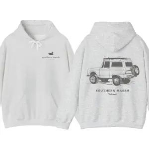 Southern Marsh Vintage SUV Graphic Hoodie – Outdoor Adventure Pullover, Cozy Cotton Streetwear Top, Unisex Vintage Travel Hoodie, Casual Menswear & Womenswear Gift for Nature Lovers
