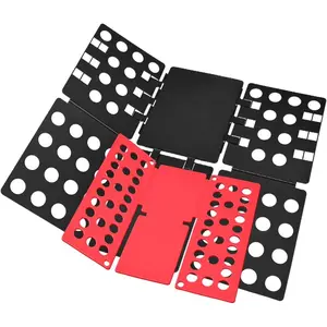 T shirt Clothes Folder Shirt Folding Board Laundry Organizer Easy and  for  and Adult(BLack&Red)