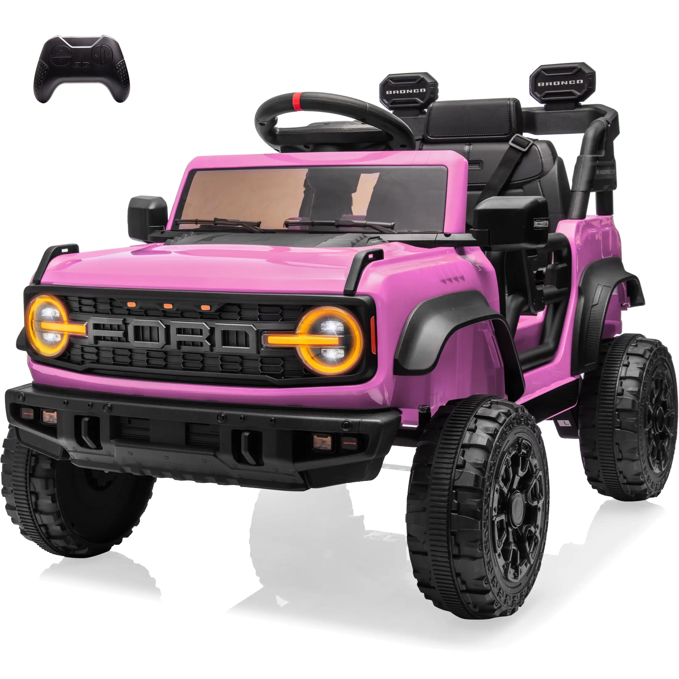 First Ride On 12V Licensed Ford Bronco Raptor Kids Ride On Car with Remote, LED Lights & Music – Best Christmas Gift, Black Friday Deal