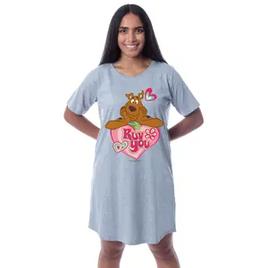 Scooby-Doo Womens' Scooby Ruv You Nightgown Sleep Pajama Shirt
