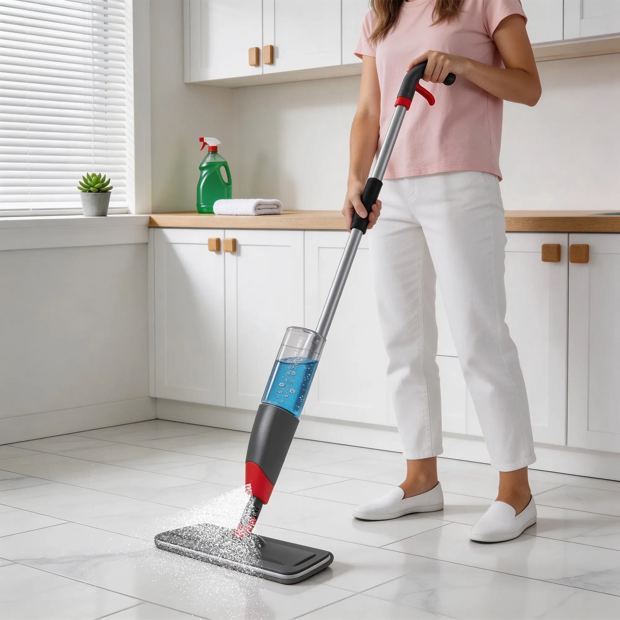 Professional Electric Spray Mop, Wet-Dry Floor Cleaner with 3 Washable Pads for Kitchen, Floor Tile, Glass Surfaces