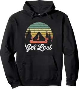 Get Lost Outdoor Tent Camping Gifts For Campers Men Women Pullover Hoodie