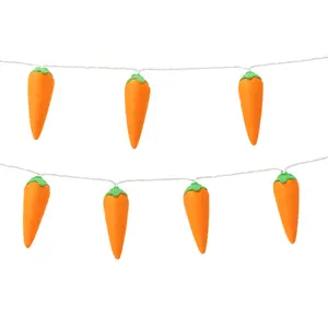 Easter Carrot LED String Lights - Yarn Covered Decoration