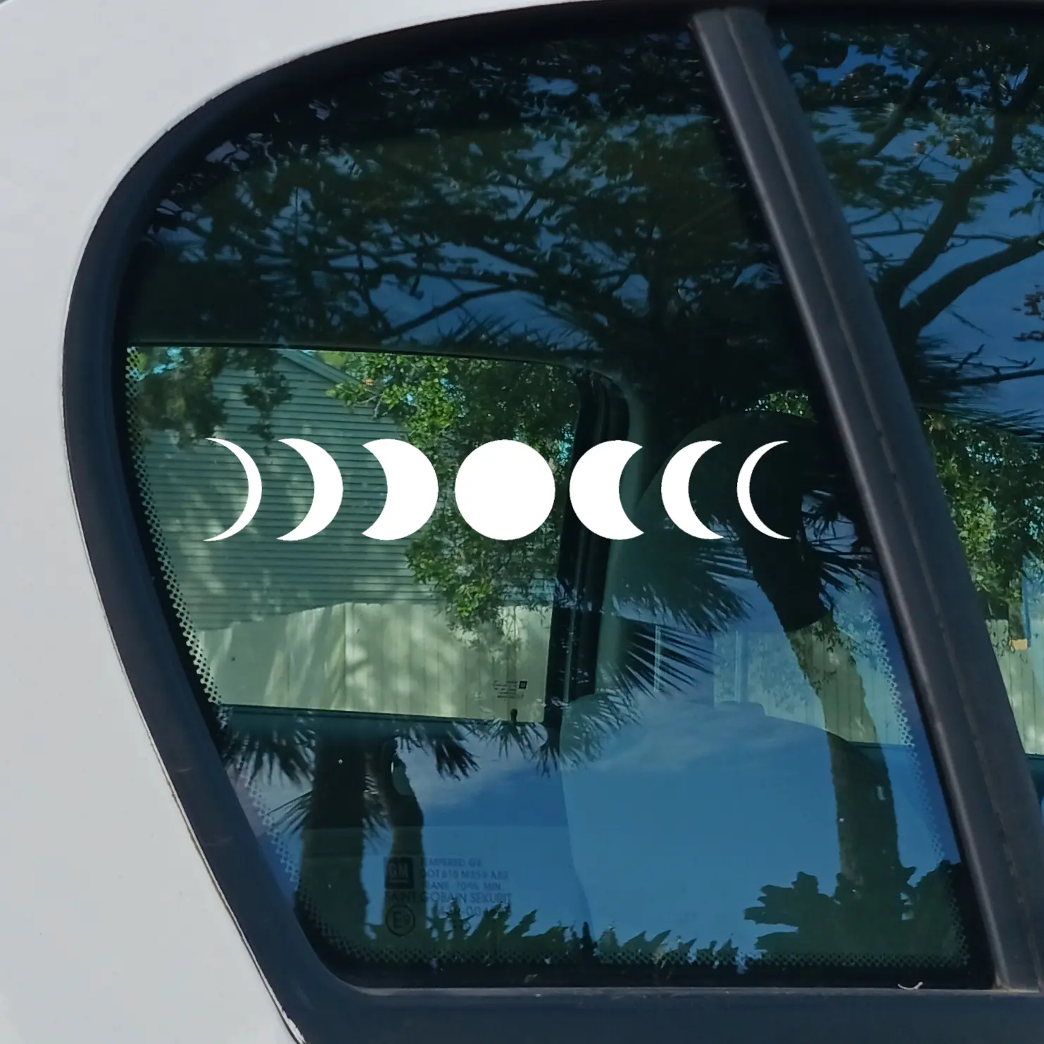 Moon Phases Bumper Sticker Vinyl Decal for Car Laptop Phone Mirror Water Bottle Waterproof UV Weather Resistant 6+ Years Outdoor Use, Lunar Cycle Astrology