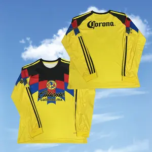 25 26 Mexico LIGA MX Club America Home Soccer Jersey Fans Version Long Sleeve Jersey Quick Dry Football Jersey