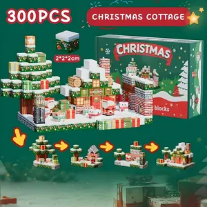 Magnetic Building Block Model Toy Set, Unisex Educational Gift for Boys & Girls, Birthday Christmas Present, Santa Tree House Candy Hut