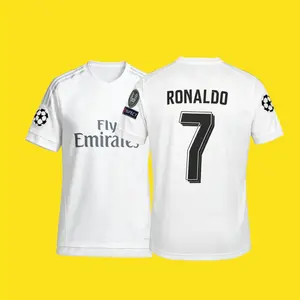 15 16 Home White Short-Sleeve Soccer Jersey #7 Cristiano Ronaldo Fan Edition