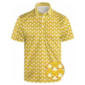 Yellow Duck Men's Funny Polo Shirts Short Sleeve Golf Shirt for Men Quick-Dry Golf Polo Shirt Moisture Wicking Activewear Polos