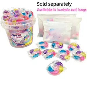 Six-In-One Scented Household Laundry Detergent Pods, Deep Cleaning Stain Removal, Long-Lasting Fragrance, 10/30/50/100 Count, 600g Bucket, Bagged & Packed