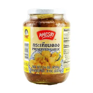 MAE SRI Thai Pickled Garlic 454g - Authentic Thai Flavor, Gourmet Cooking Essential