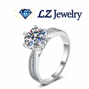 #21 (Rose 1/2/3CT) 925 Sterling Silver Synthetic Moissanite Ring