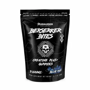 Creatine Plus+ Berserker Bites Gummies for Optimum Energy, Strength, Endurance & Recovery - Fitness Healthcare Dietary Supplement Edible Marauder Energy & Nutrition