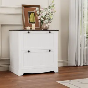 2 Drawer File Cabinet with Hanging Folders,30" File Cabinets with Hanging File Folders for A4/Letter/Legal Size Documents, Rustic Storage Cabinet Storage Printer Stand