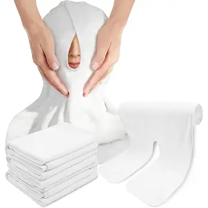 6 Pack Microfiber Facial Towels for Estheticians, U-Shaped Split Design Facials Mask, Wrap Soft Spa Cloth for Steam Massage, Barbers, Salons, Skin Care