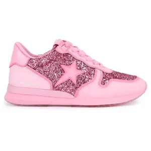 Vintage Havana Womens Splendid Glitter Lace Up Sneakers Shoes Casual - Pink
