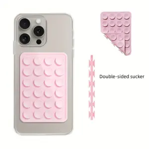 Silicone Suction Cup Double-Sided Holder | Adhesive Cell Phone Holder for Selfies and Videos Mount