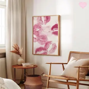 Kiss Marks Poster, Kisses Wall Art, Lipstick Poster, Girly Poster, Pink Preppy Poster, Girly Wall Art, Preppy Wall Art, Aesthetic Poster