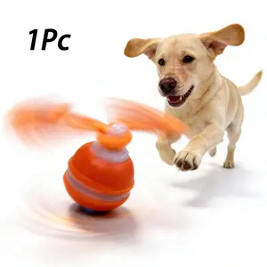 Automatic Dog Ball Toy, Fully Automatic Rolling, Anti-Tangle Safety Rope, Duraible and Safe, Sports Sensory Stimulus, Relieve Boredom