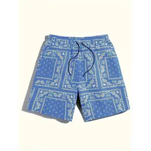 Men's Hawaiian Style Paisley Pattern Print Board Shorts With Drawstring And Dual Front Pockets - Casual And Stylish Shorts - Polyester - Suitable for Summer, Beach Vacation - Perfect Gift for Men