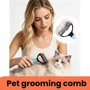 Pet Grooming Brush – Remove Loose Fur in Seconds | Double-Sided Deshedding Tool for Dogs & Cats