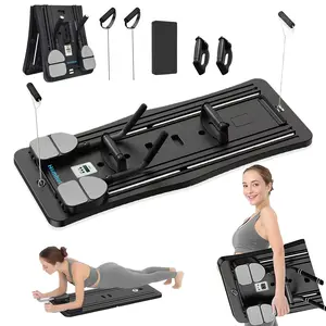 Pilates Board - Pilates Reformer Set, Multi-Purpose Foldable Pilates Reformer Board for Home, 4 in 1 Pilates Sliding Board