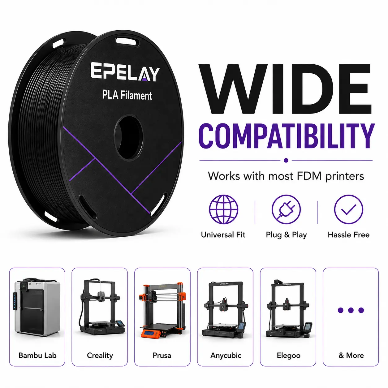 Epelay PLA+ 3D Printer Filament, 1.75mm Diameter, 0.02mm High Precision, Odor-Free, Smooth Feed, Anti-Clog, Eco-Friendly FDM Consumables, Compatible with Most FDM Printers, High-Speed Printing Summervibes Bundle, Diy Projects, Artistic Creations tiktoksho Epelay PLA+ 3D Printer Filament, 1.75mm Diameter, 0.02mm High Precision, Odor-Free, Smooth Feed, Anti-Clog, Eco-Friendly FDM Consumables, Compatible with Most FDM Printers, High-Speed Printing Summervibes Bundle, Diy Projects, Artistic Creations tiktoksho