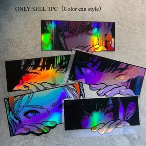 1PC "Anime Eye Style" Car Sticker for Car Body, Motorcycle Decoration, Notebook, etc., Make Your Items Show Anime Laser Trendy Attitude Temperament, A Must for Car Decoration & Anime Enthusiasts, Decal for Cars