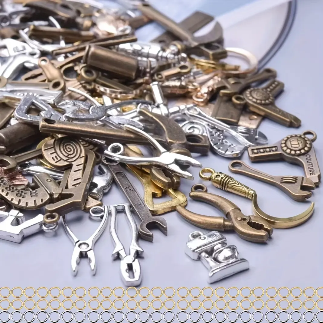 Assorted Zinc Metal Animal Pendant Design Set (100-200g) with Jump Rings, Unisex Personalized Charms for Handmade Jewelry DIY Fashion Projects & Gifts