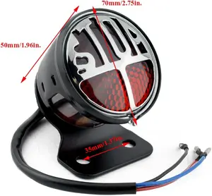 Retro Vintage Custom Motorcycle Tail light/tag bracket Halogen