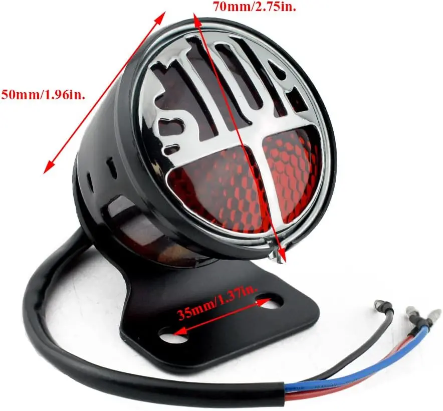Retro Vintage Custom Motorcycle Tail light/tag bracket Halogen