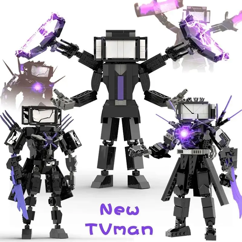 New Skibidi Toileted Giant Titan TVman Upgrade Speakerman Building Blocks Animation Figure Model Toys for Kid Ideas Gifts Easter