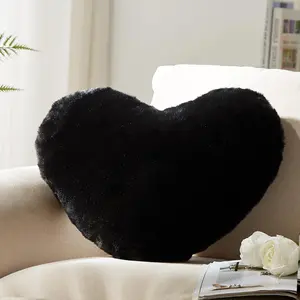 Heart Pillows, Love Heart Shaped Pillow, Small Cute Black Heart Pillows for Gifts, Faux  Throw Pillows for Her, , Girls Home Decoration, 10X11 Inch
